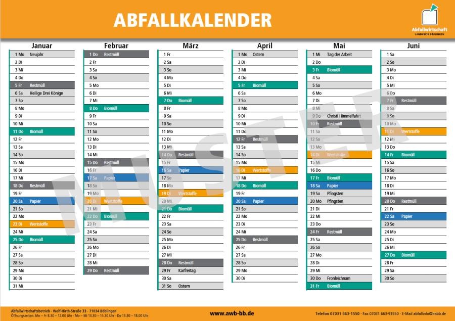 Abfallkalender Muster