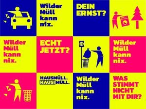 Plakat Kampagne "Wilder Müll kann nix"