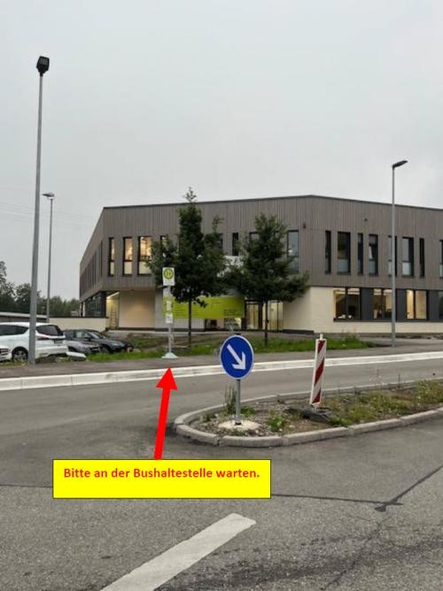 Bild mit eingezeichnetem Treffpunkt für die Schulungsteilnehmer