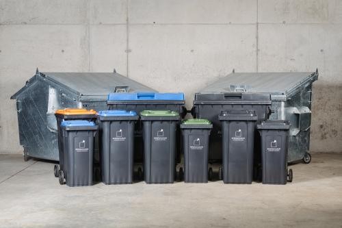 Gesamtsortiment der verschiedenen Müllbehälter im Landkreis Böblingen