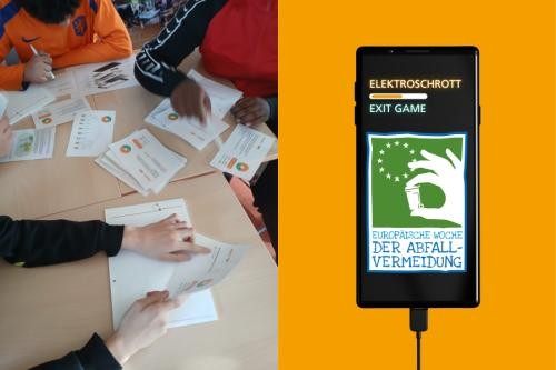 Jugendliche lösen ein Elektroschrott-Rätsel