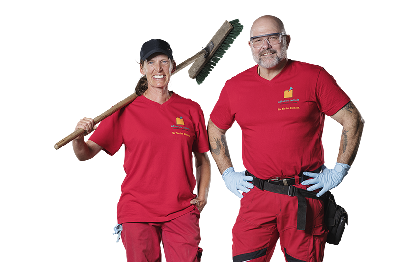 Zwei Mitarbeiter eines Wertstoffhofes